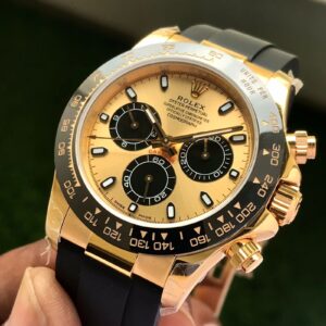 Rolex Daytona Cosmographs Yellow Gold Dial & Black Rubber Strap Japanese Master Quality Automatic Men’s Watch