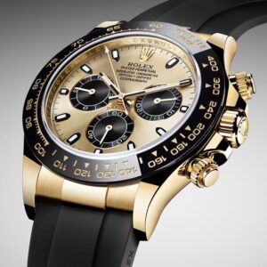 Rolex Daytona Cosmographs Yellow Gold Dial & Black Rubber Strap Japanese Master Quality Automatic Men’s Watch