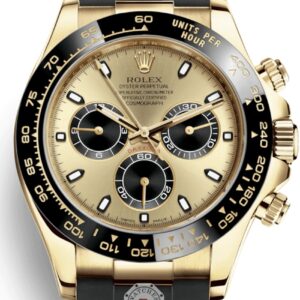 Rolex Daytona Cosmographs Yellow Gold Dial & Black Rubber Strap Japanese Master Quality Automatic Men’s Watch